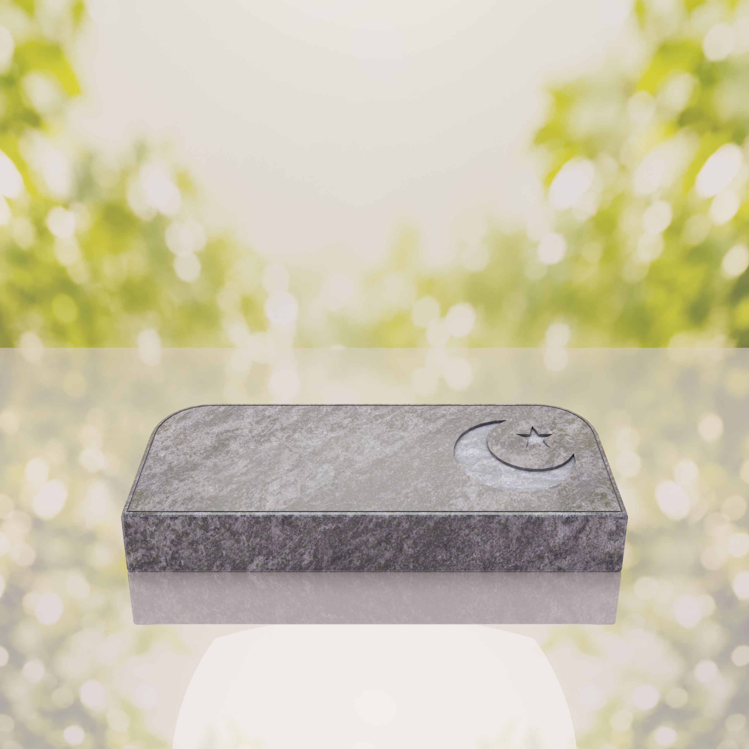 Companion Bevel Granite Grave Marker with Islamic Crescent thumbnail 6