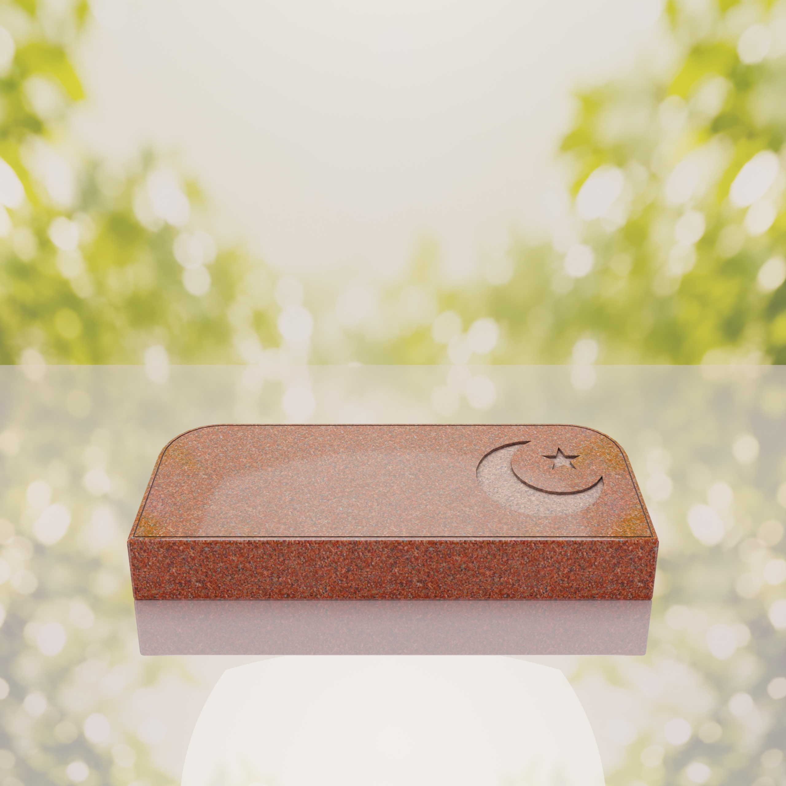 Companion Bevel Granite Grave Marker with Islamic Crescent thumbnail 4