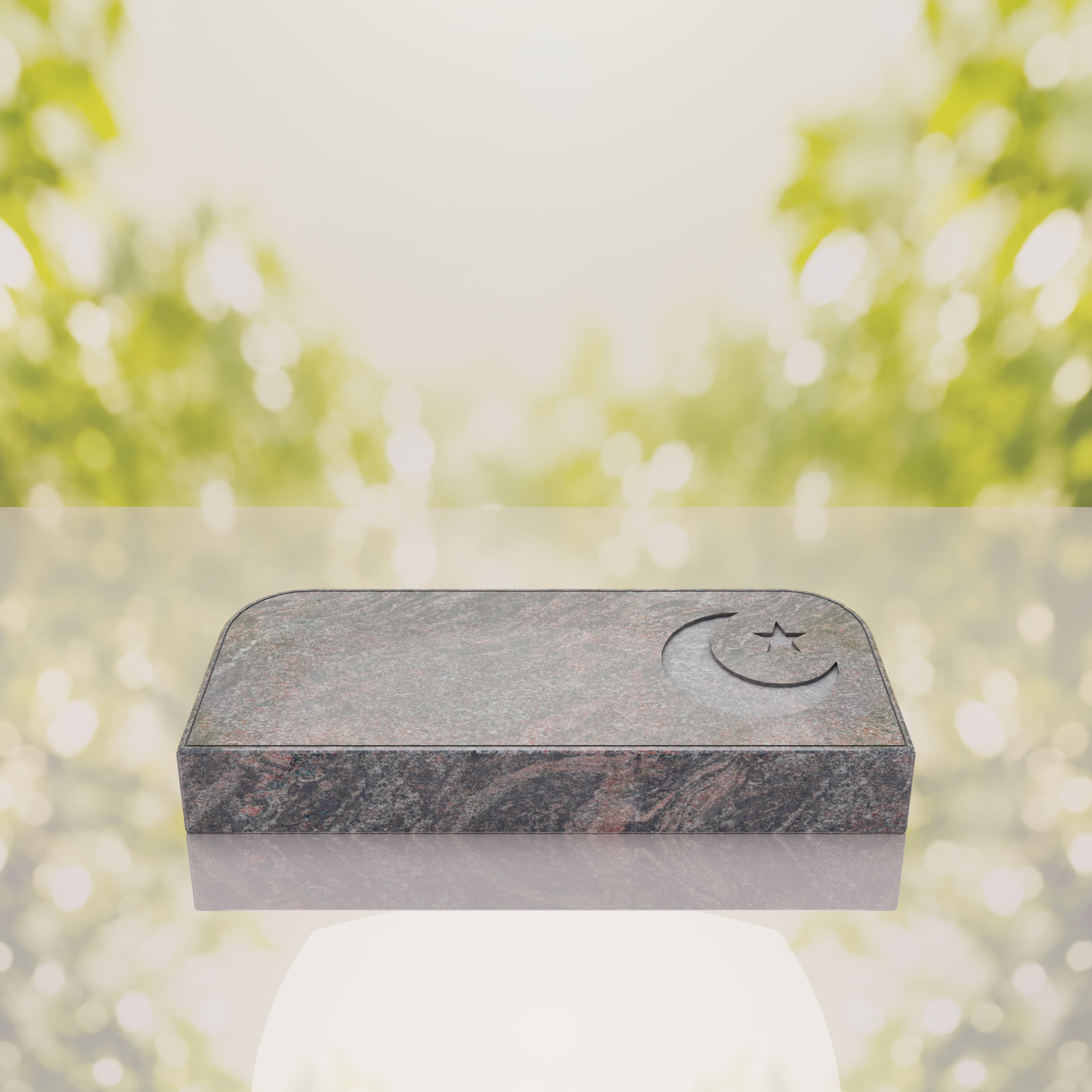 Companion Bevel Granite Grave Marker with Islamic Crescent thumbnail 10