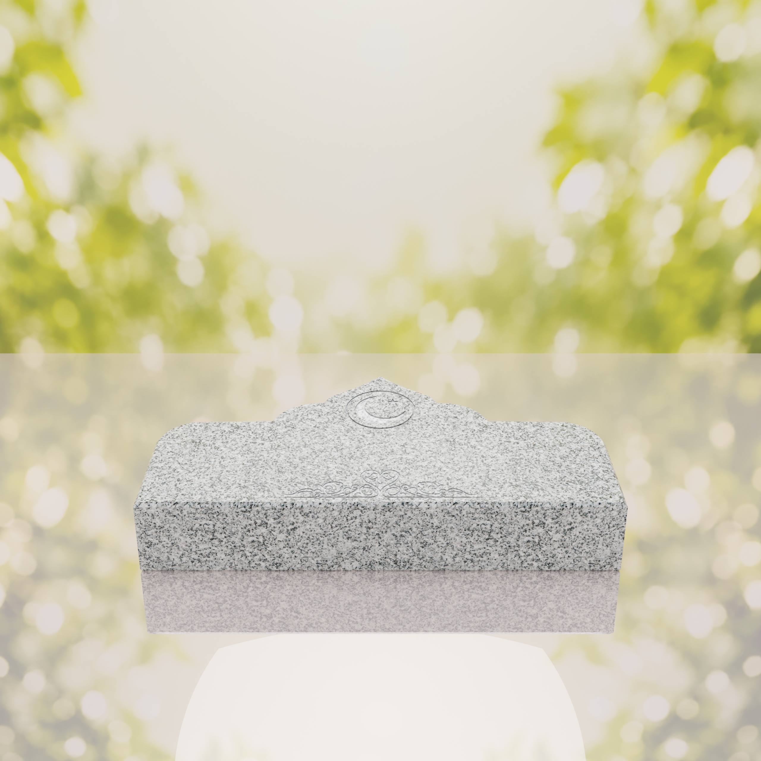 Islamic Companion Bevel Granite Grave Marker with Crescent thumbnail 8