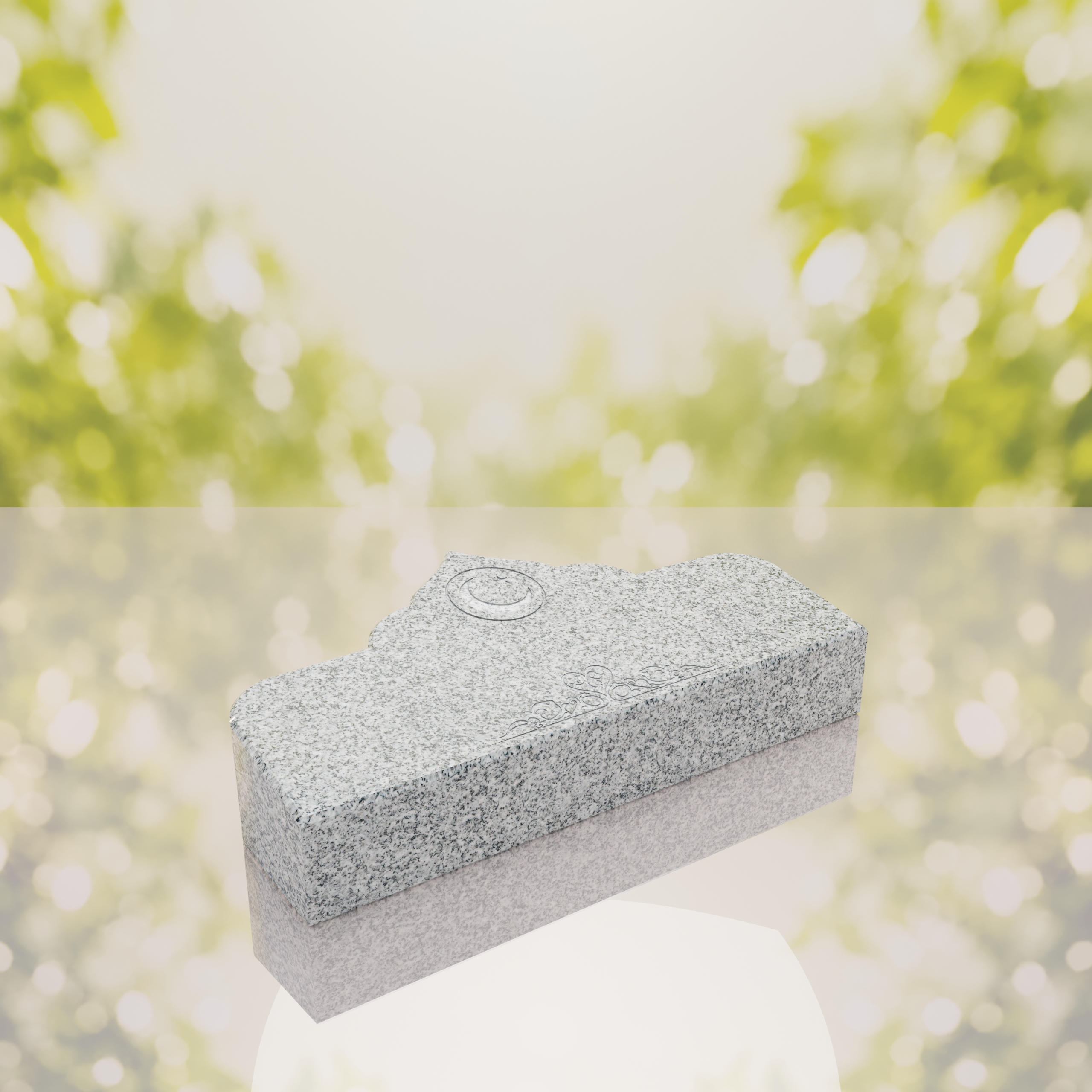 Islamic Companion Bevel Granite Grave Marker with Crescent thumbnail 7